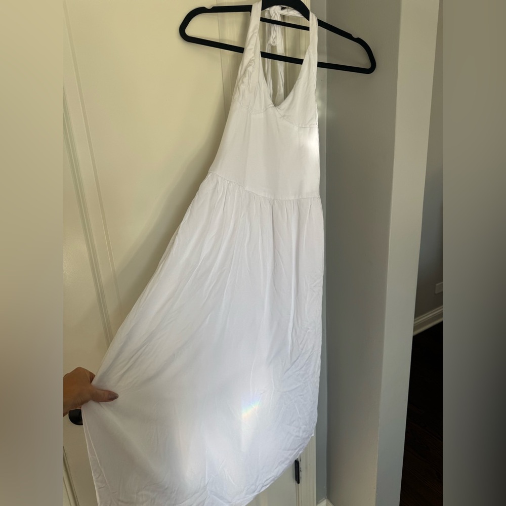 Meshki Harriette Halter Midi Dress in white. - Picture 4 of 5